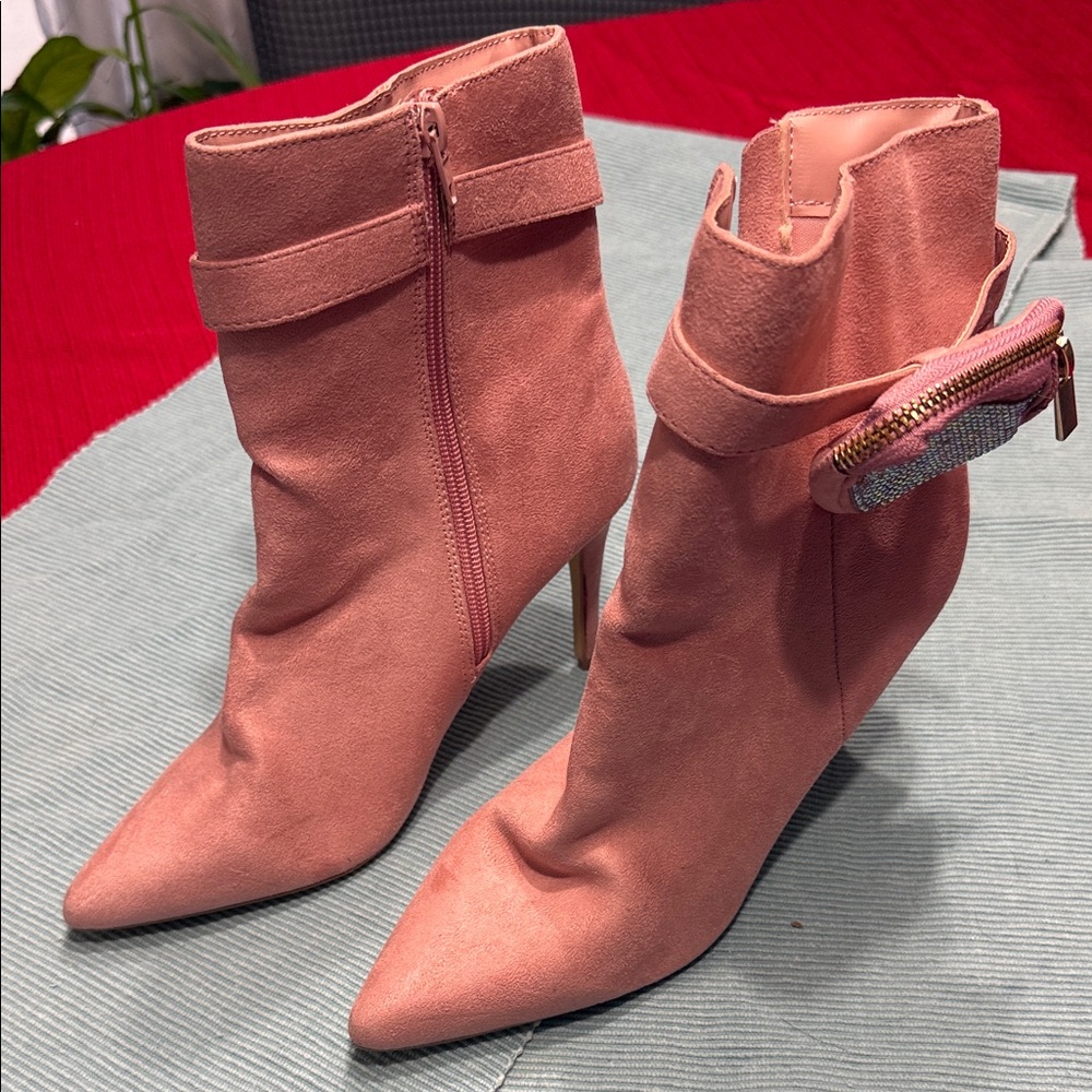 Elegant Pink Ankle Boots